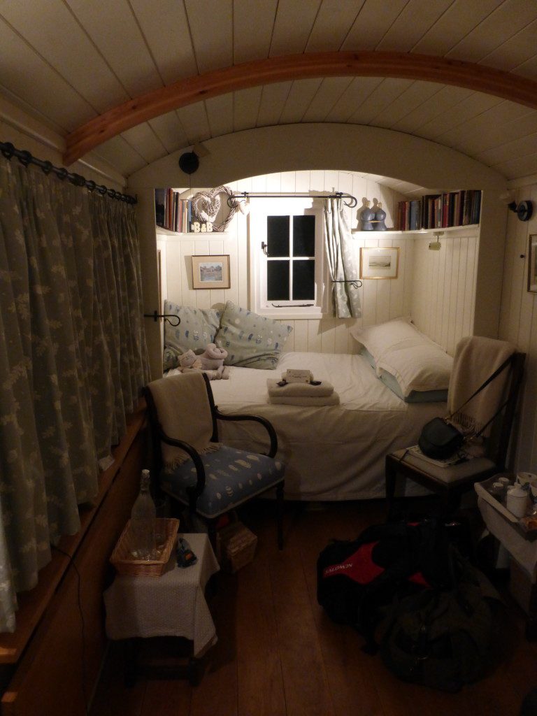 The inside of the hut